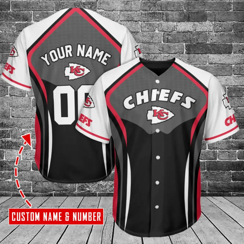 Kansas City Chiefs Personalized Baseball Jersey
