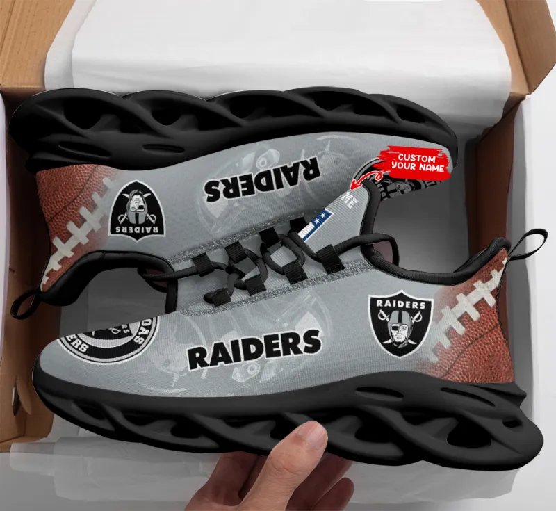 Las Vegas Raiders Yezy Running Sneakers - Side View