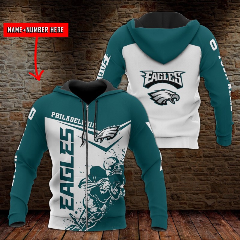 Philadelphia Eagles Personalized Hoodie Front View