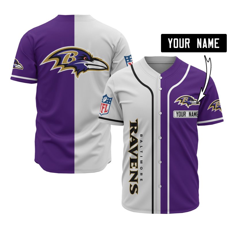 Baltimore Ravens Personalized Baseball Jersey