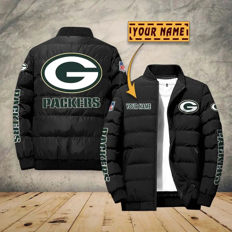 Green Bay Packers Puffer Jacket - Side View