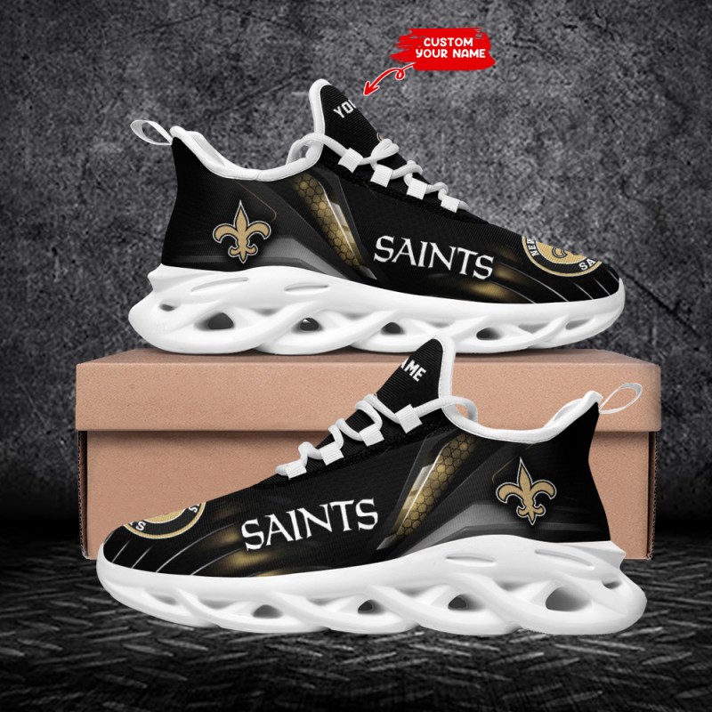 New Orleans Saints Personalized Yezy Running Sneakers - Side View