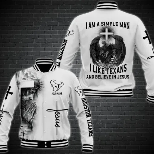 Houston Texans Personalized Baseball Jacket
