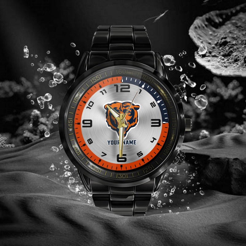 Chicago Bears NFL Personalized Black Hand Watch 4