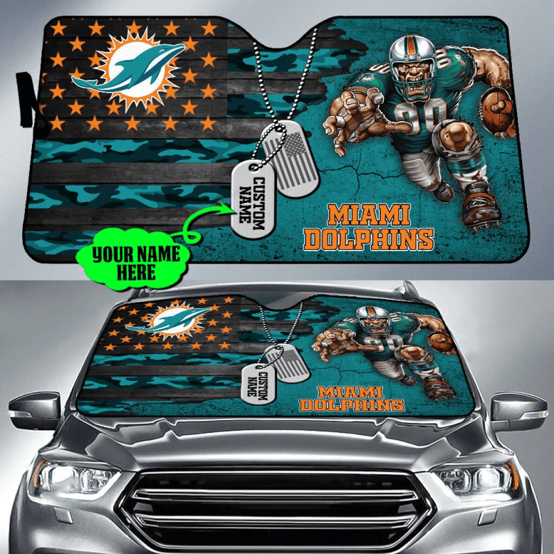 Miami Dolphins Personalized Auto Sun Shade