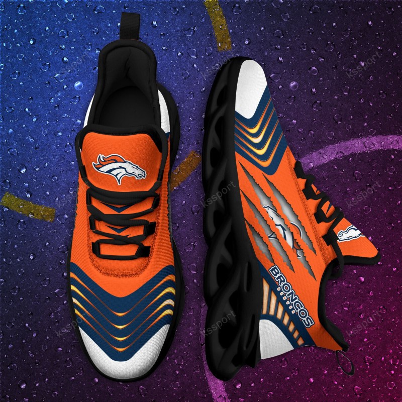 Denver Broncos Yezy Running Sneakers Back View
