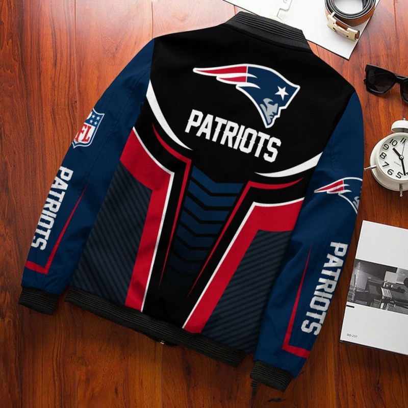 New England Patriots Bomber Jacket Back View
