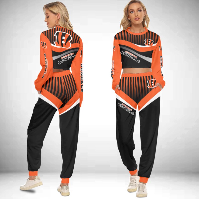 Cincinnati Bengals Crop Sweatshirt Suit