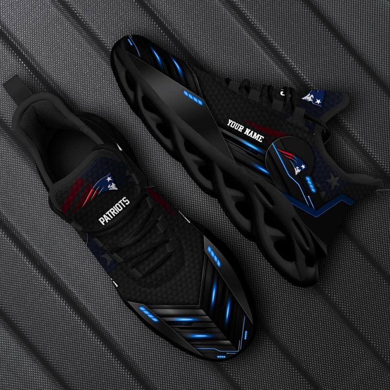 New England Patriots Yezy Running Sneakers With Wavy Bottom