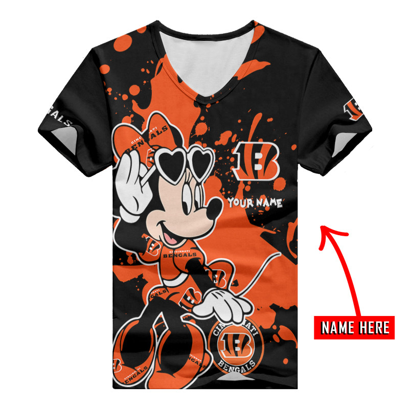 Cincinnati Bengals Personalized Summer V-neck T-shirt