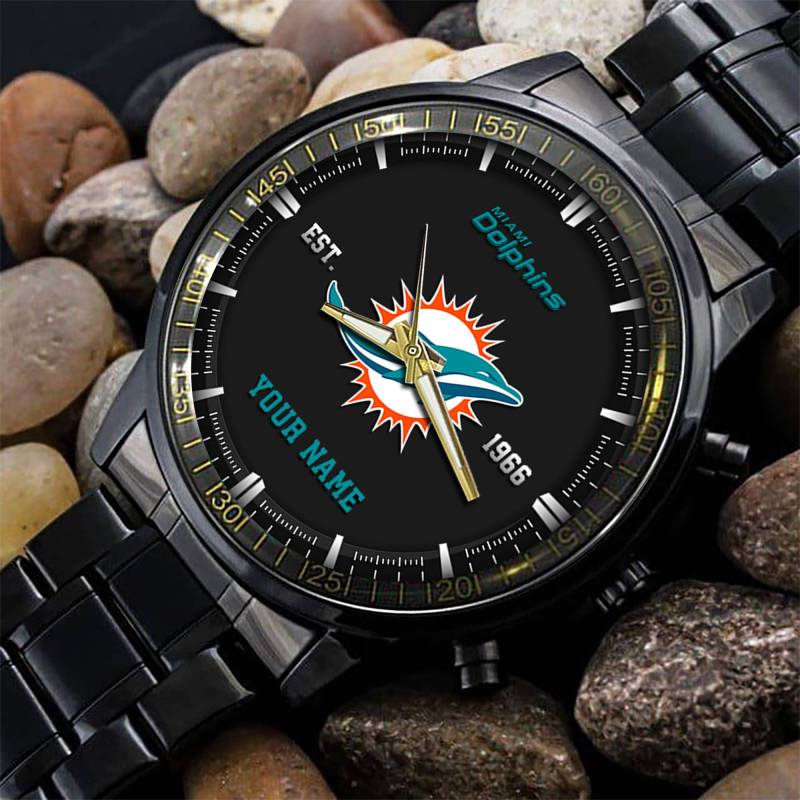 Exclusive Black Fashion Watch for Dolphins Fans