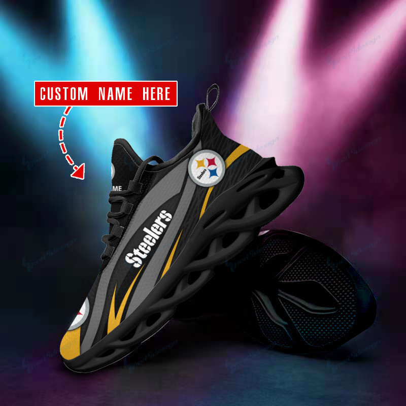 Pittsburgh Steelers Personalized Sneakers in Action