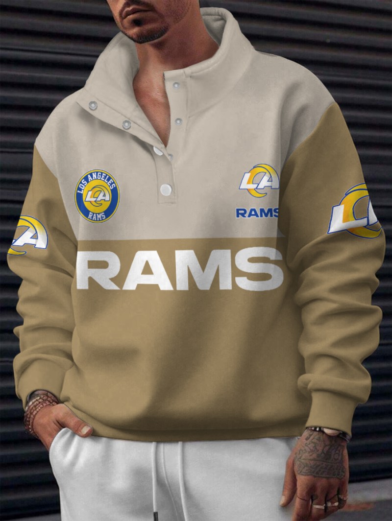 Los Angeles Rams Casual Colorful Stand Collar Sweatshirt