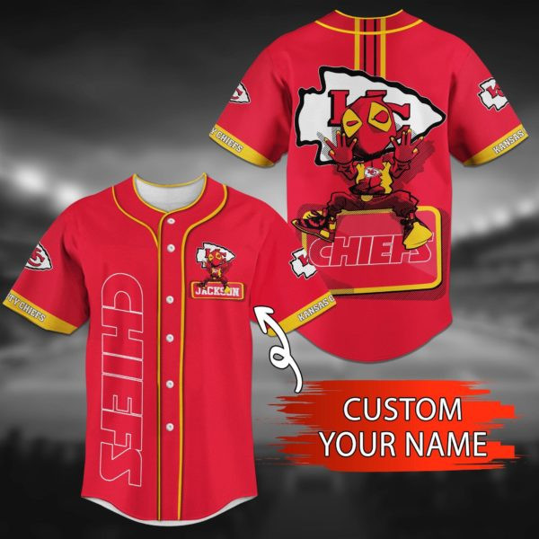 Kansas City Chiefs Personalized Baseball Jersey