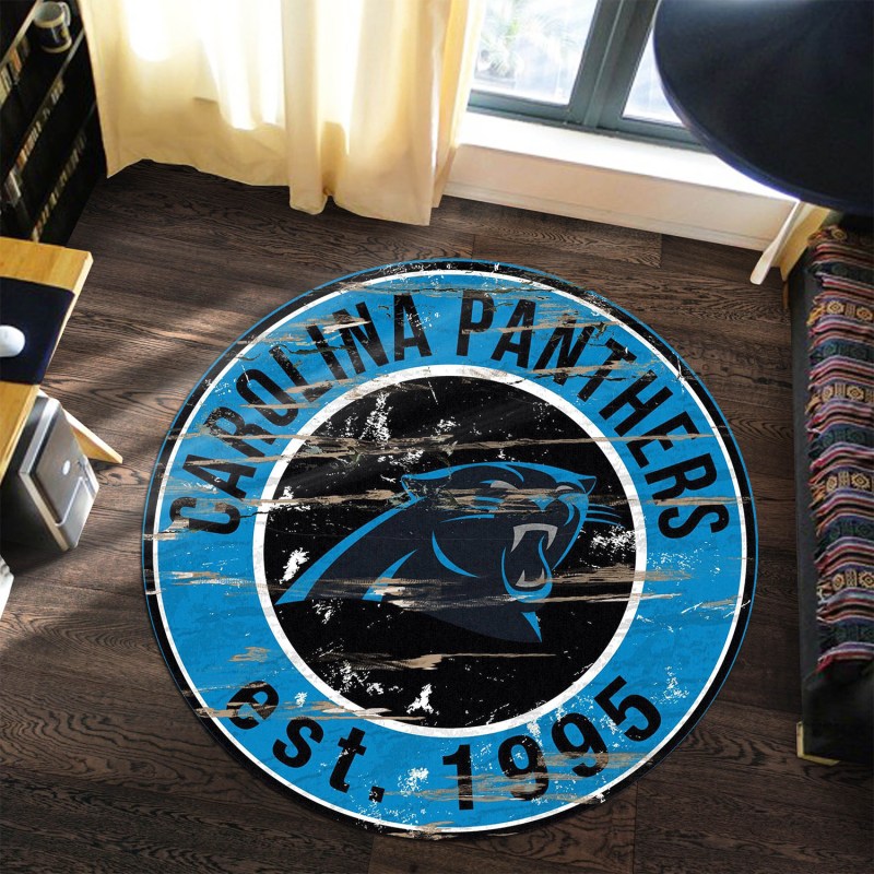 Carolina Panthers Round Rug 172 Side View