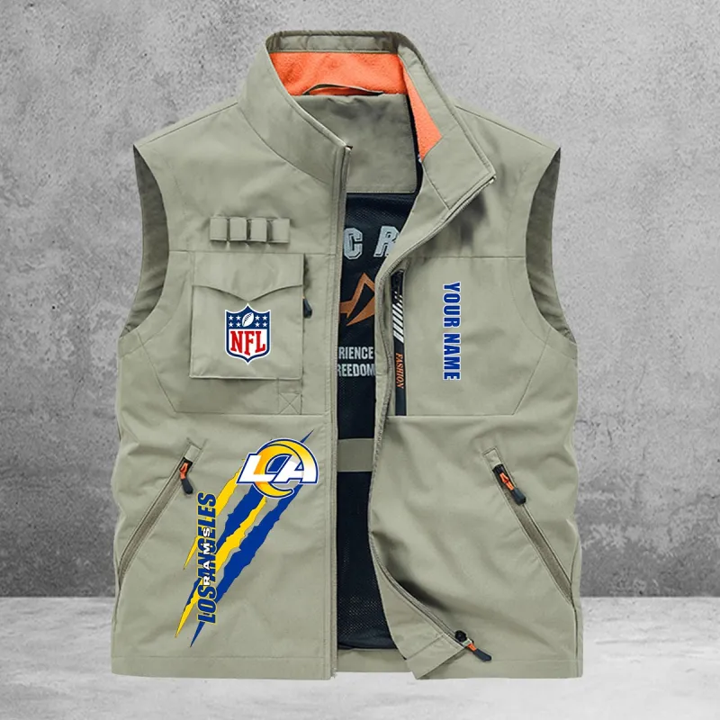 Los Angeles Rams Personalized Multi-Pockets Vest Image 5