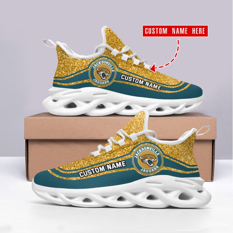 Jacksonville Jaguars Personalized Yezy Running Sneakers Top View