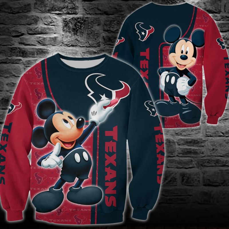Houston Texans Mickey All Over Printed Sweater 2