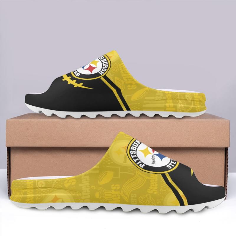 Pittsburgh Steelers Yeezy Slippers Back View