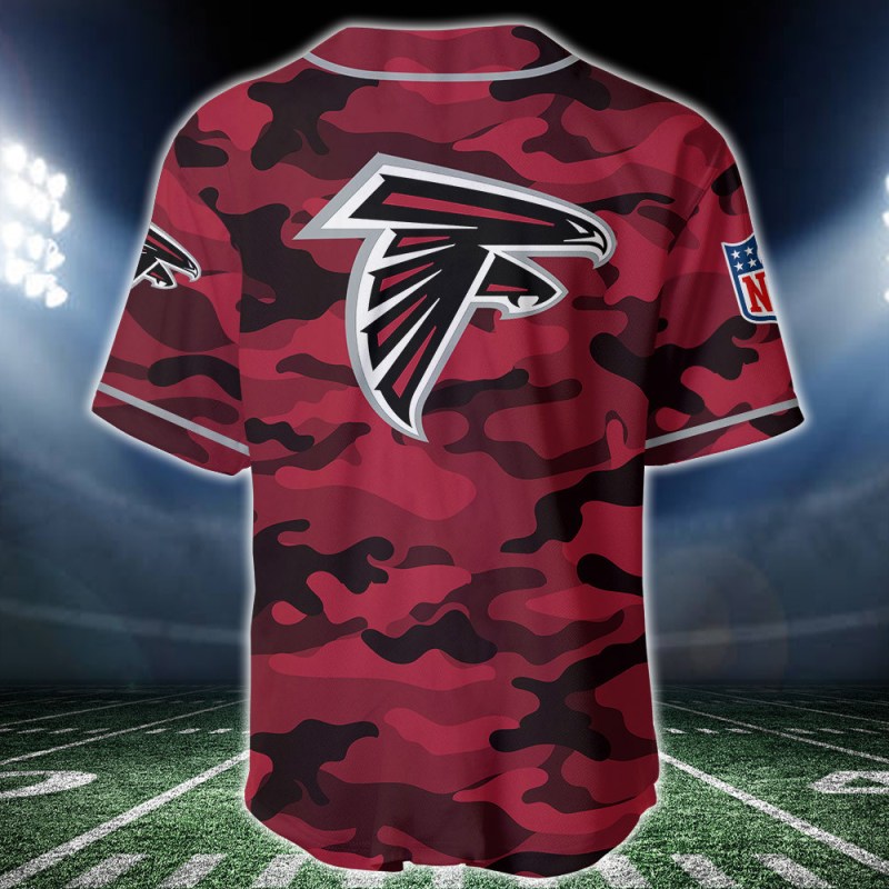 Atlanta Falcons Personalized Baseball Jersey - Design Close-Up
