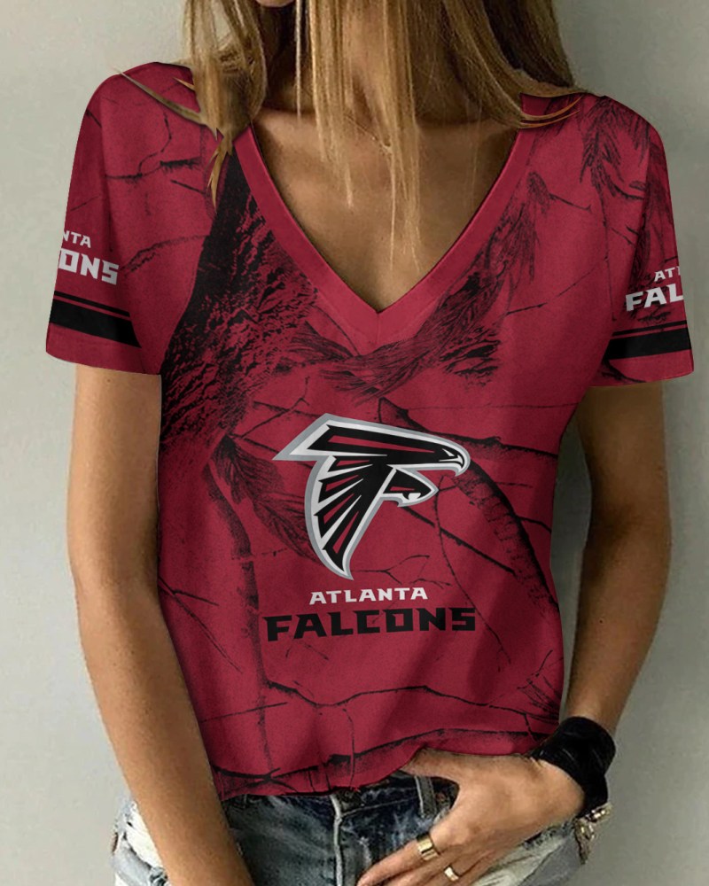 Atlanta Falcons Summer V-neck Women's T-shirt