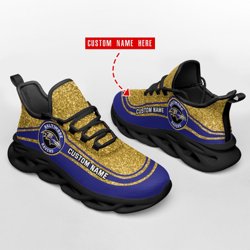 Baltimore Ravens Personalized Yezy Running Sneakers - Image 4