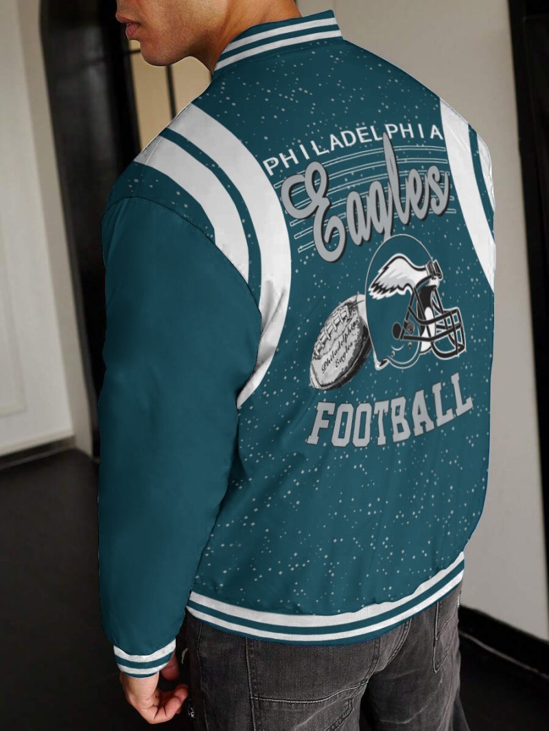 Philadelphia Eagles Varsity Jacket Front View