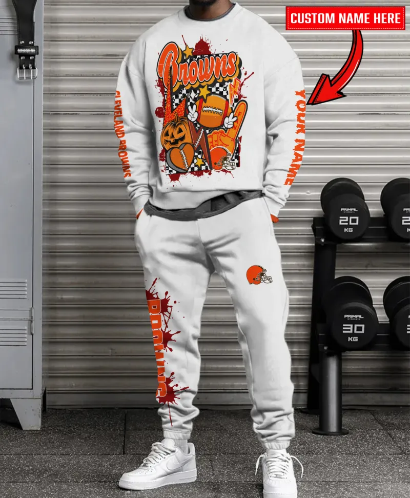Cleveland Browns Halloween Sweatshirt and Sweatpants Set