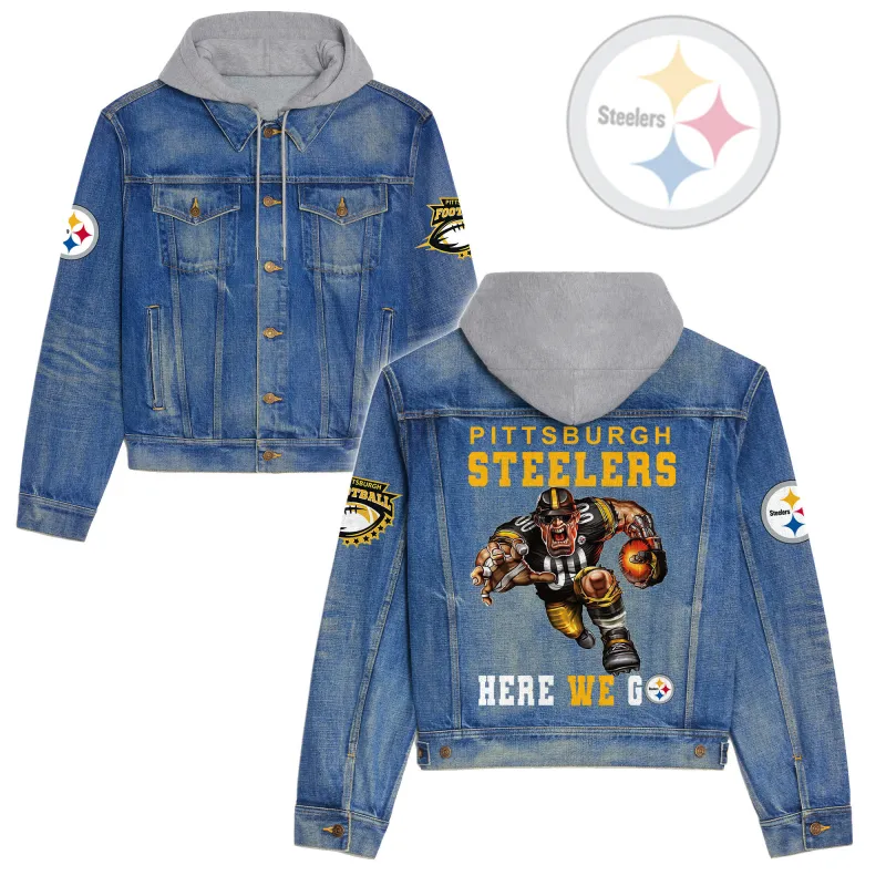 Pittsburgh Steelers Hooded Denim Jacket