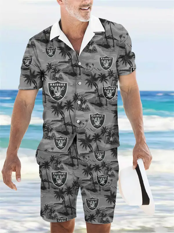 Las Vegas Raiders Hawaiian Shirt and Shorts