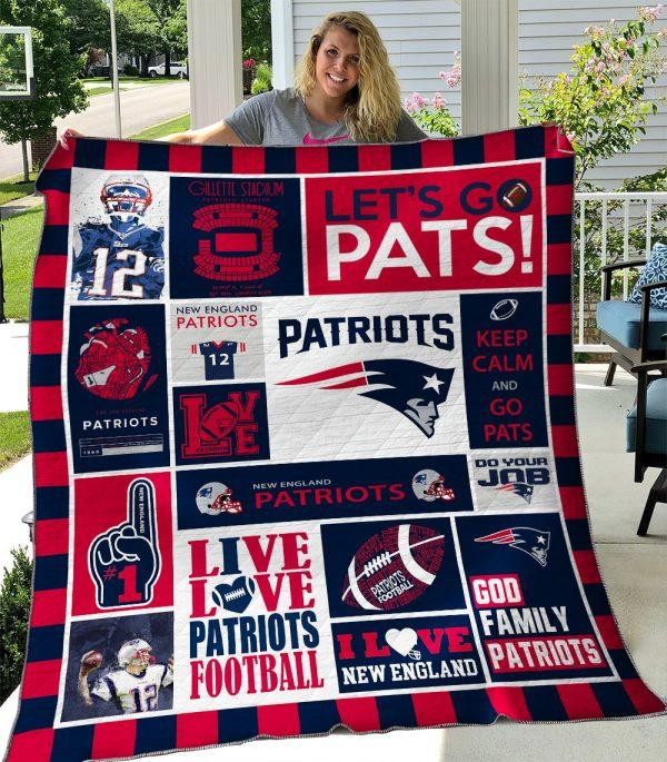 New England Patriots Premium Quilt Size Chart