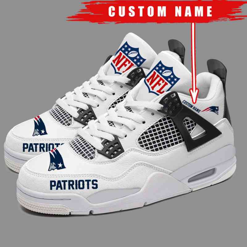 New England Patriots Personalized AJ4 Sneaker