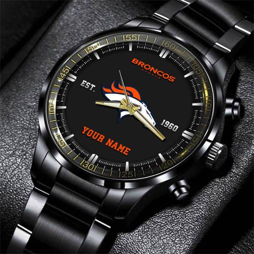 Denver Broncos Black Fashion Watch
