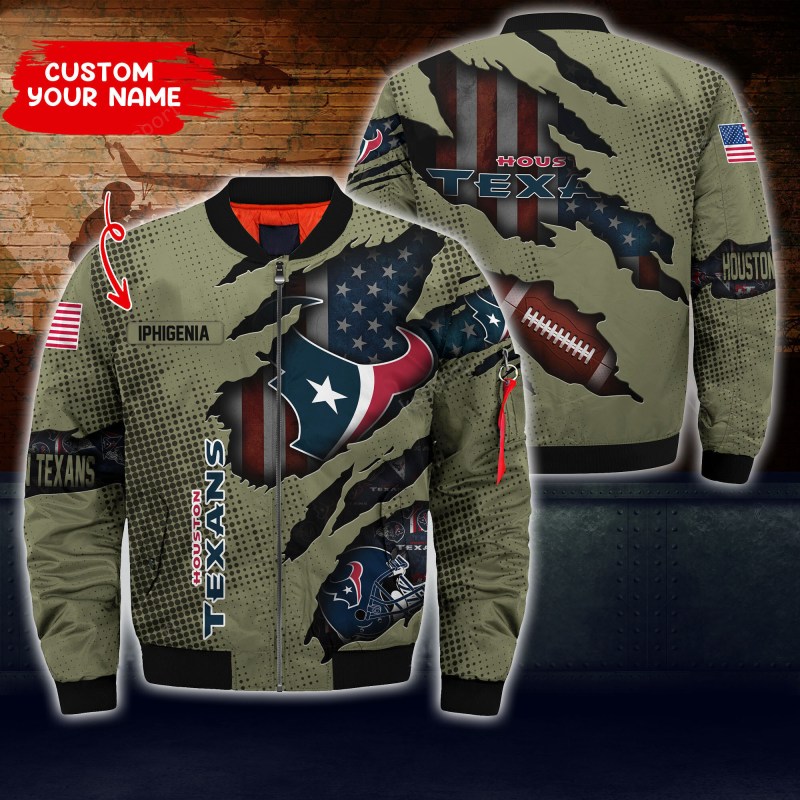 Houston Texans Personalized Thick Bomber Jacket