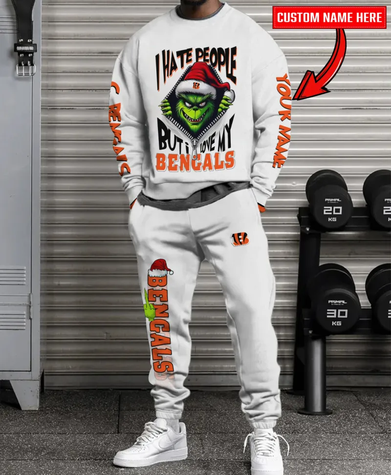 Cincinnati Bengals Ugly Christmas Sweatshirt and Sweatpants Combo