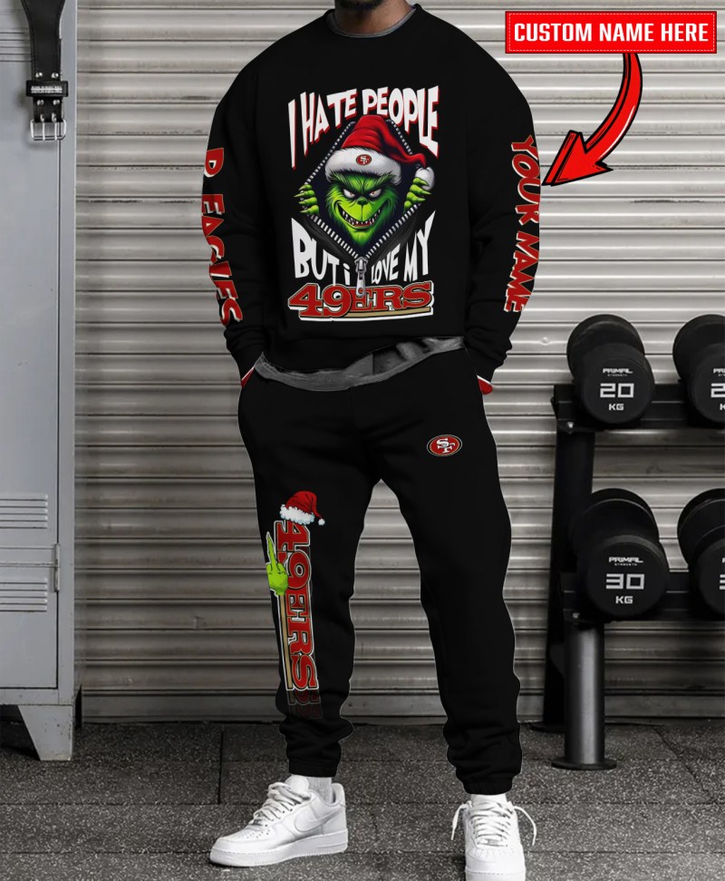 San Francisco 49ers Combo Unisex Sweatshirt and Sweatpants - NFL Christmas Collection