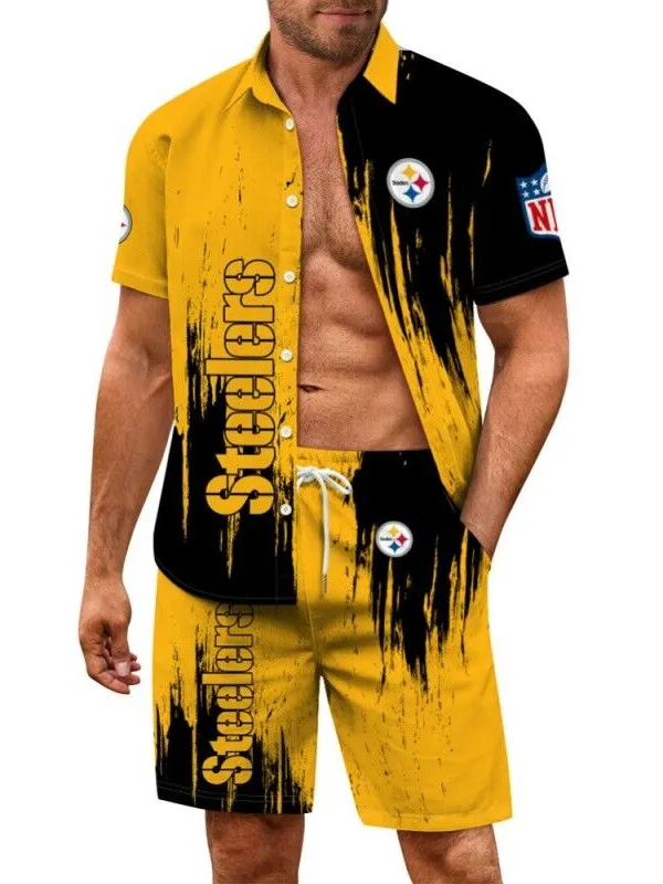Pittsburgh Steelers Combo Hawaiian Shirt and Shorts