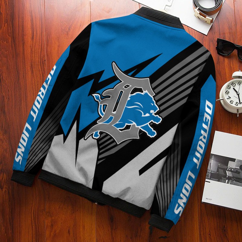 Detroit Lions Bomber Jacket Back View