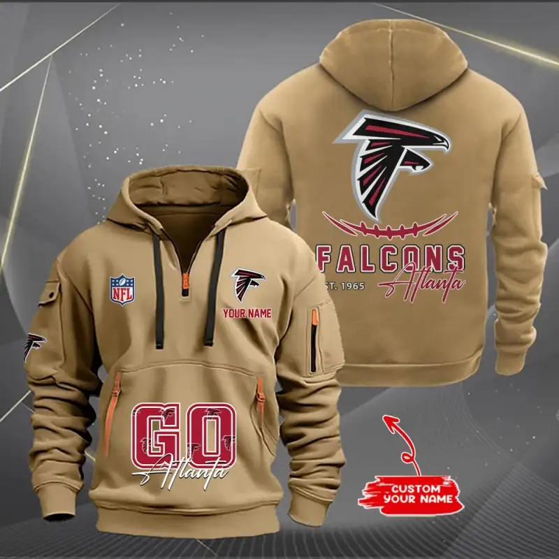 Atlanta Falcons New Personalized Quarter Zip Hoodie Limited Edition AZBTQZH000159