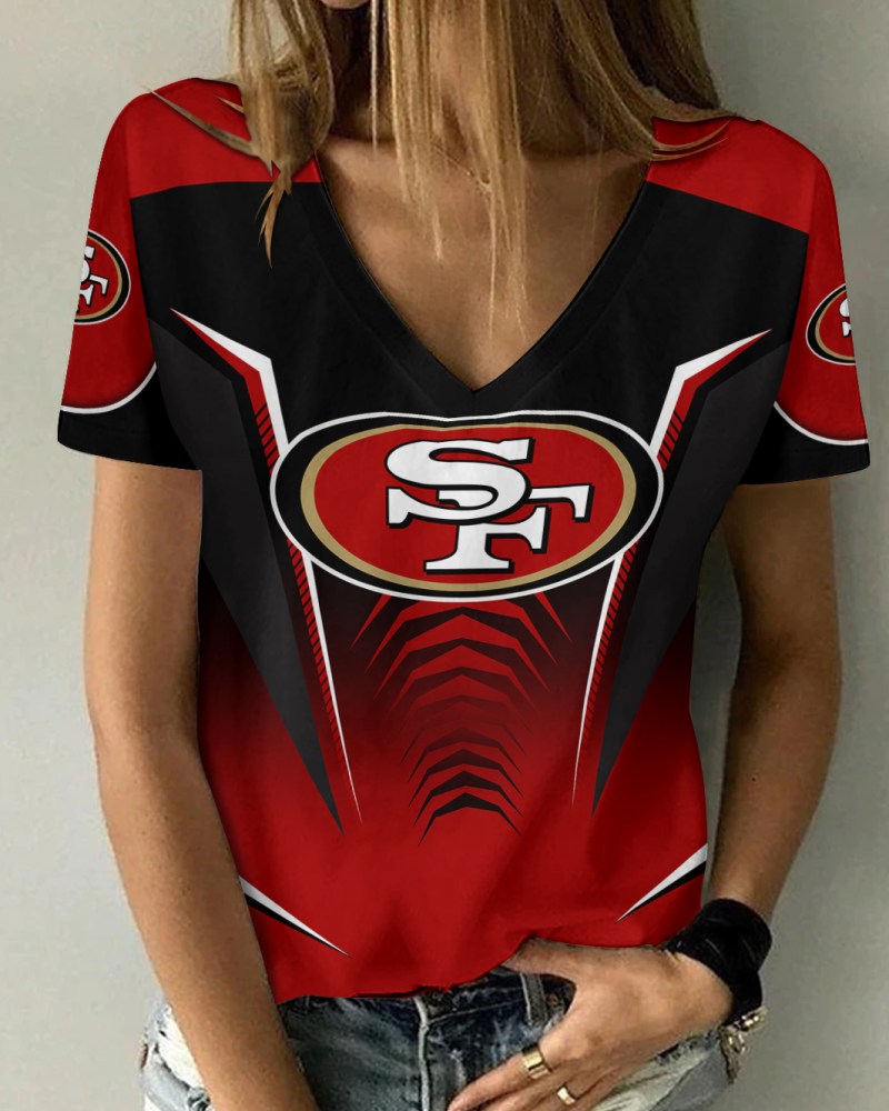 San Francisco 49ers V-neck T-shirt Front View