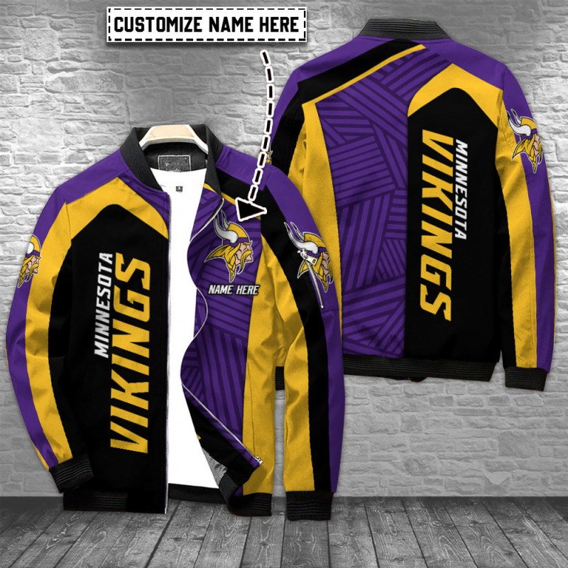 Minnesota Vikings Personalized Bomber Jacket