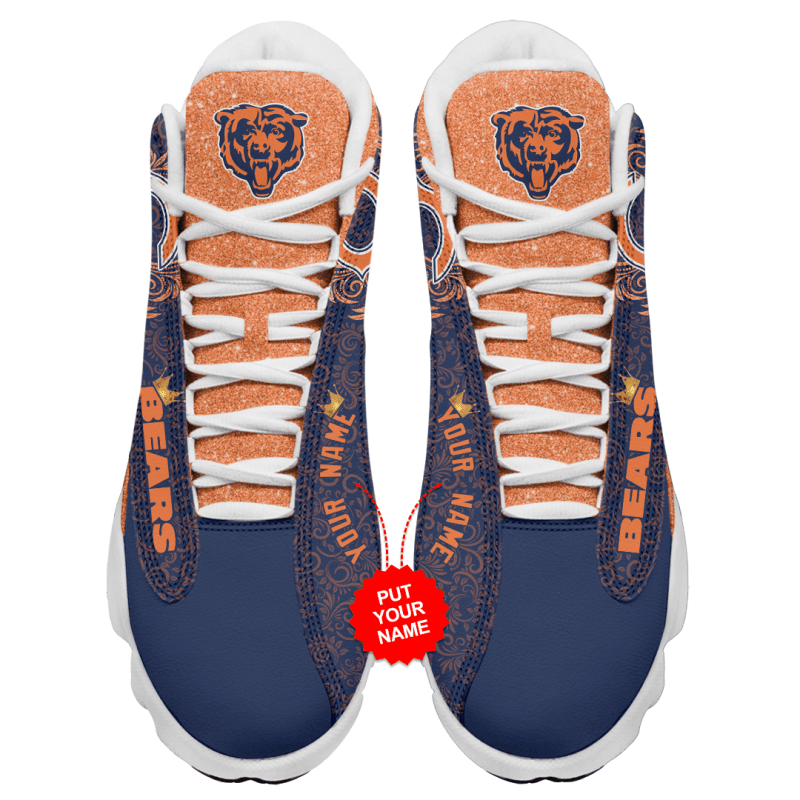 Chicago Bears Personalized AJD13 Sneakers Close-Up