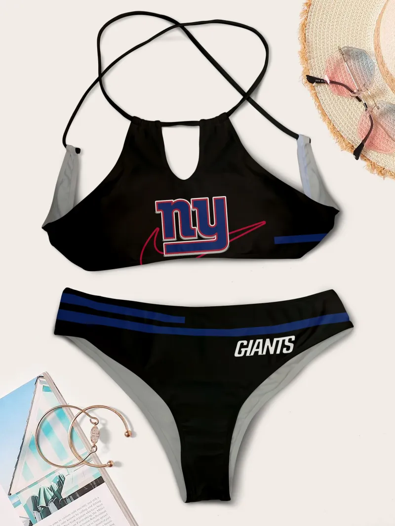 New York Giants Women's Cami Keyhole One-Piece Swimsuit