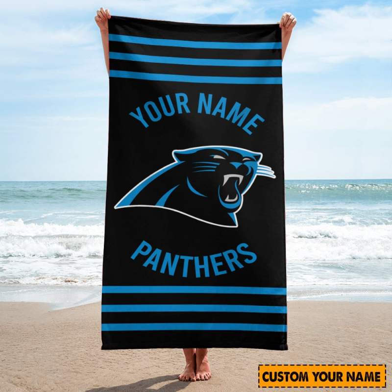 Carolina Panthers Personalized Beach Towel
