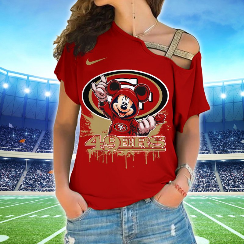 San Francisco 49ers One Shoulder Shirt Front View