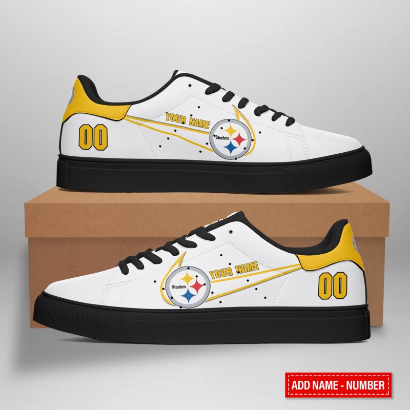 Pittsburgh Steelers Personalized SS Custom Sneakers Back View