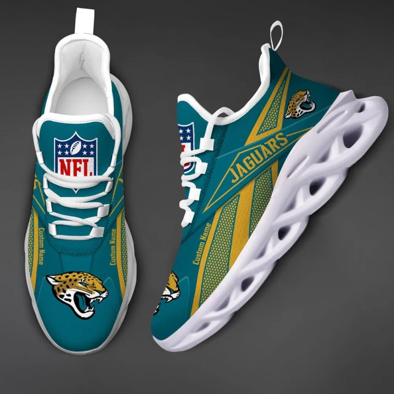 Jacksonville Jaguars Personalized Yezy Sneakers Side View