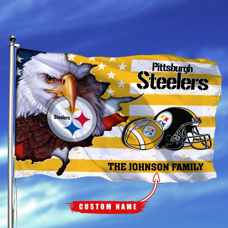 Pittsburgh Steelers Custom Name Flag