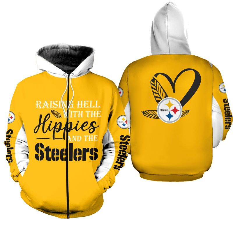 NFL Pittsburgh Steelers Limited Edition All Over Print Hoodie Sweatshirt Zip Hoodie T shirt Unisex