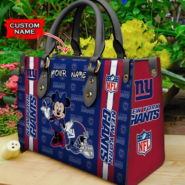 New York Giants Personalized Leather Hand Bag